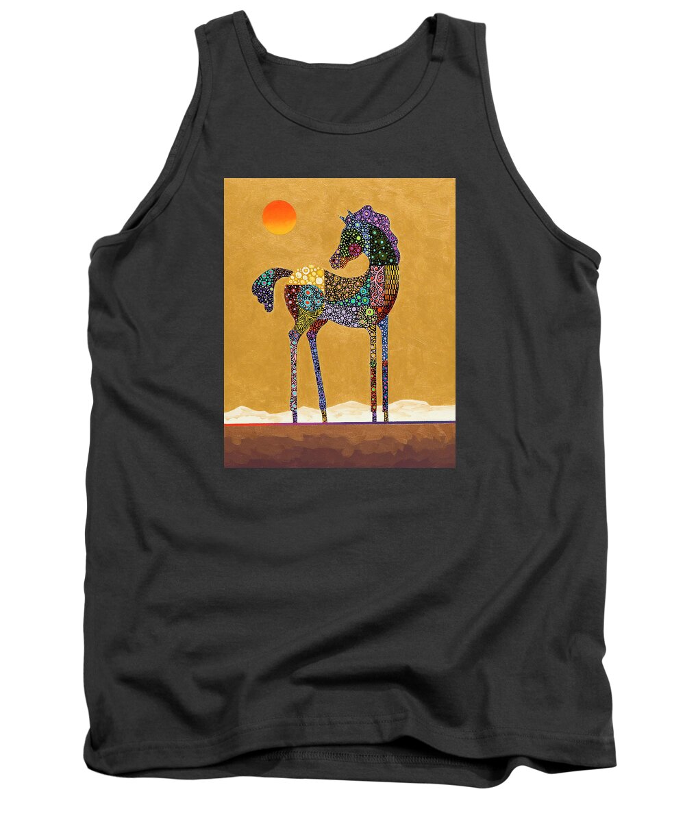 Equine Art Tank Top featuring the painting Astral by Bob Coonts