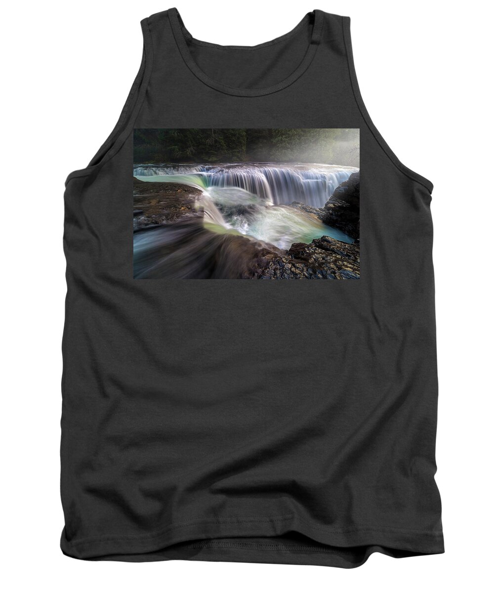 Lower Lewis River Falls Tank Top featuring the photograph At the Top of Lower Lewis River Falls by David Gn