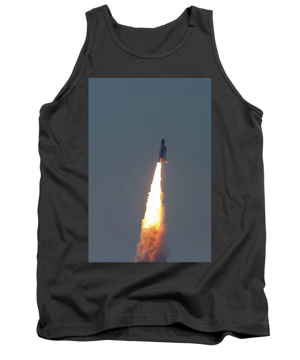 Space Tank Top featuring the photograph Atlantis Engines Blazing by Paul Rebmann