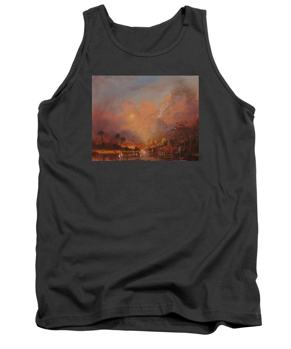 Atlantis Tank Top featuring the painting Atlantis the Lost Continent by Tom Shropshire