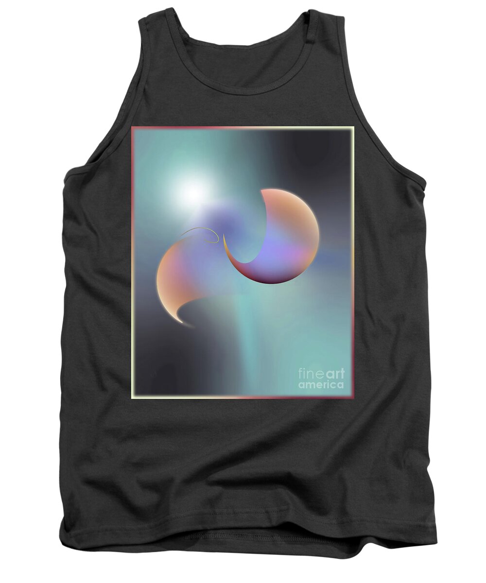 Abstract Tank Top featuring the digital art Attraction 2 by John Krakora