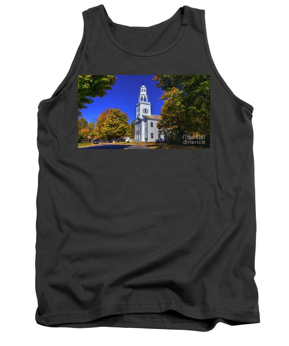 Fall Foliage Tank Top featuring the photograph Autumn at Old First Church In Bennington Vermont by Scenic Vermont Photography