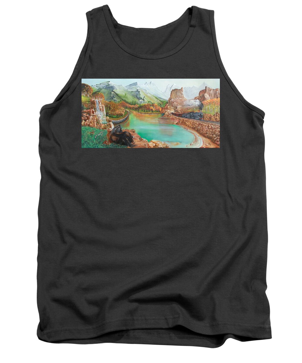Autumn Tank Top featuring the painting Autumn by Farzali Babekhan