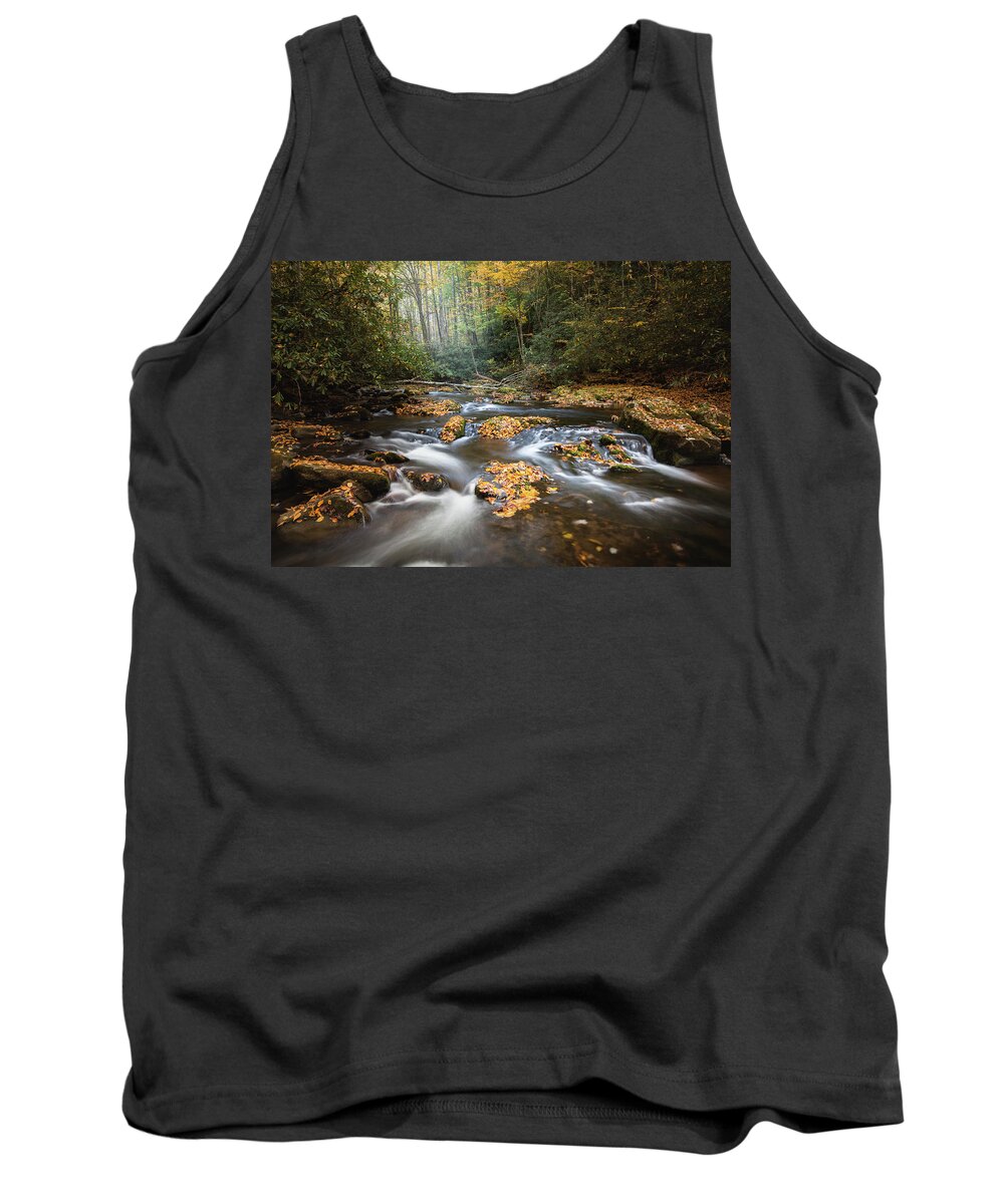 Fall Colors Tank Top featuring the photograph Autumn Forest Stream by Scott Slone