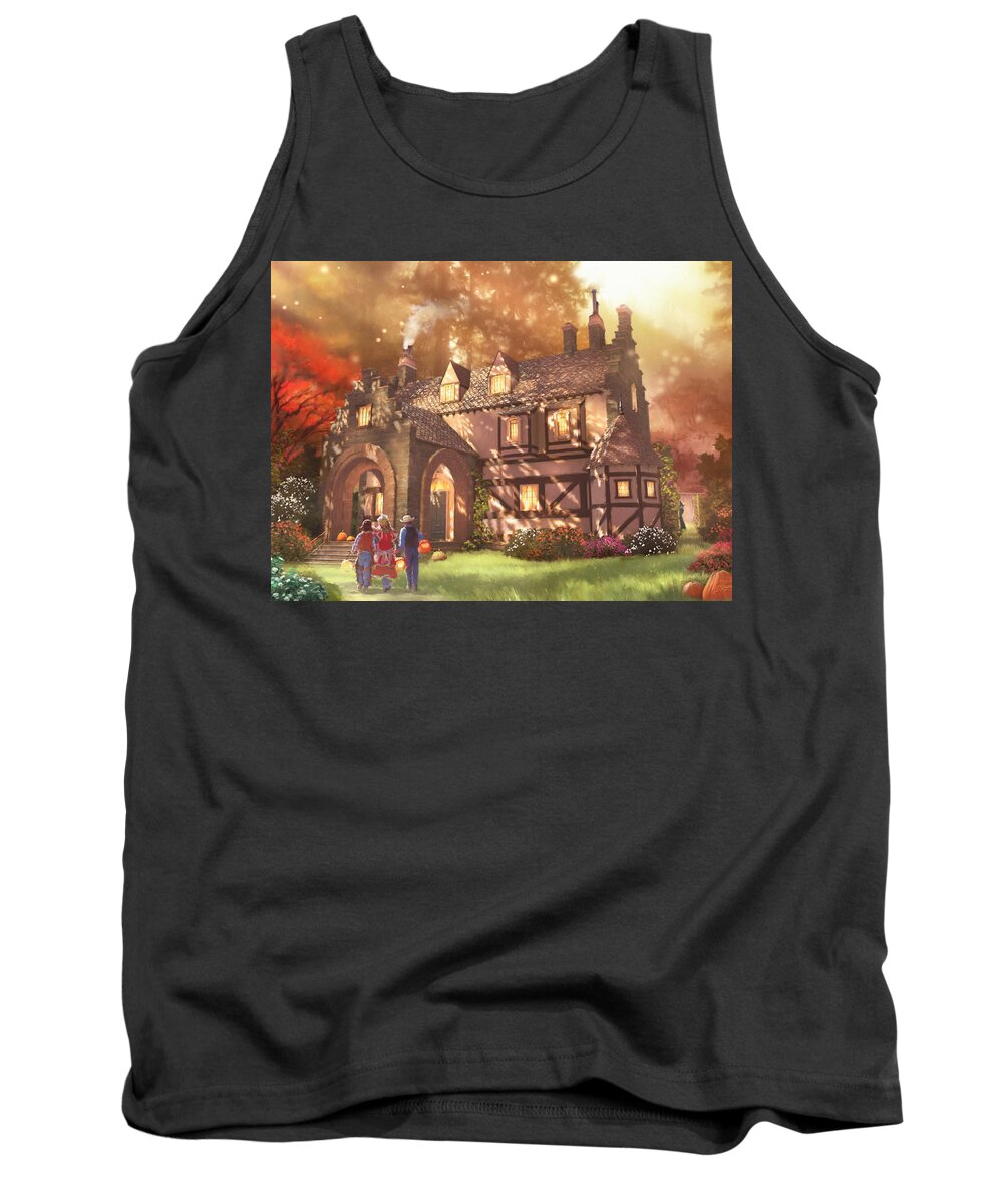 Halloween Tank Top featuring the painting AutumnHollow by Joel Payne