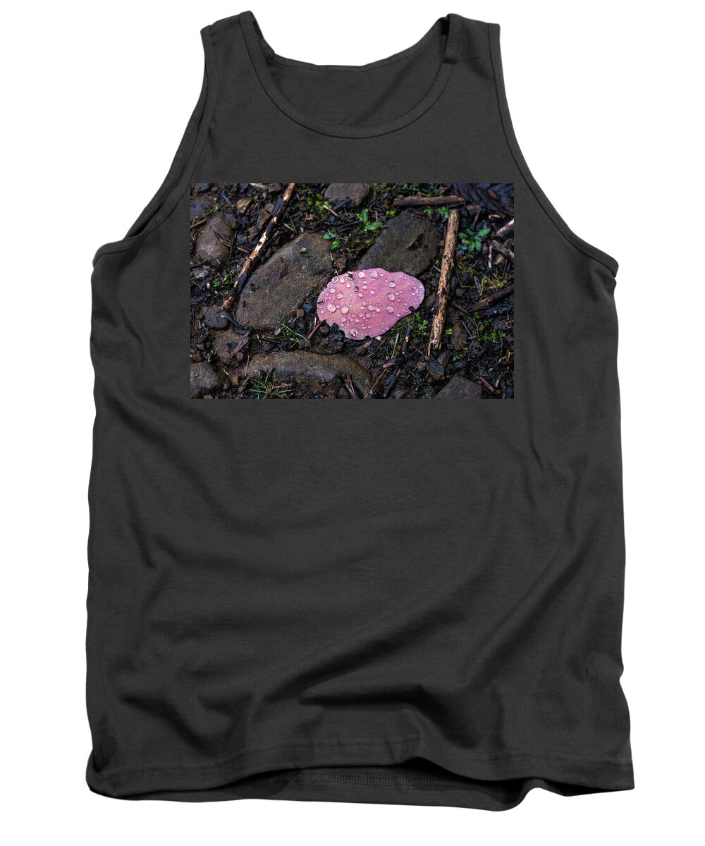 Magenta Tank Top featuring the photograph Baby Blue Gum leaf by Anthony Davey