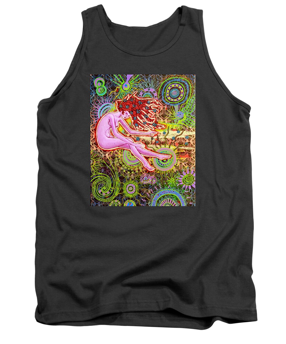 Fairy Tank Top featuring the painting Baby, Did You Forget To Take Your Meds? by Bobby Zeik