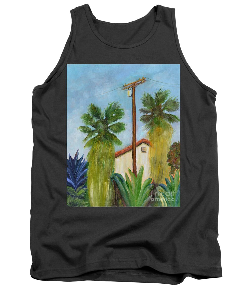 Plants Tank Top featuring the painting Backyard by Mary Scott