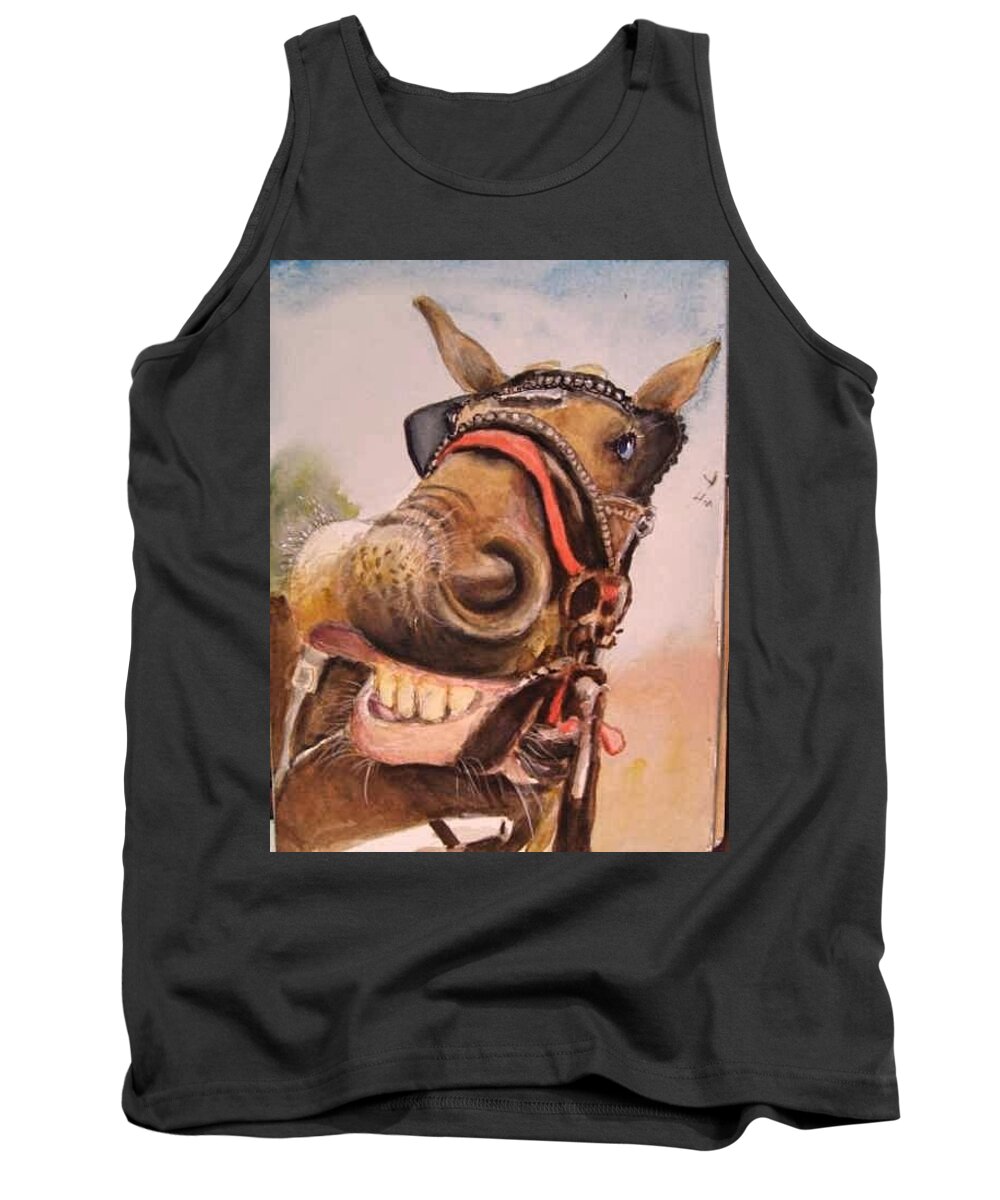 Mule Tank Top featuring the painting Bad Breath by Bobby Walters