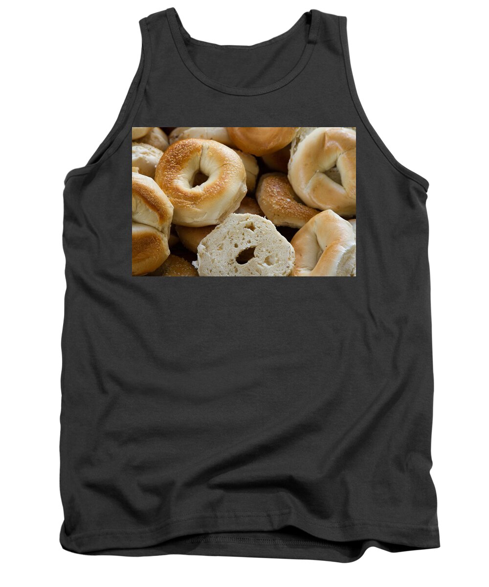 Food Tank Top featuring the photograph Bagels 1 by Michael Fryd