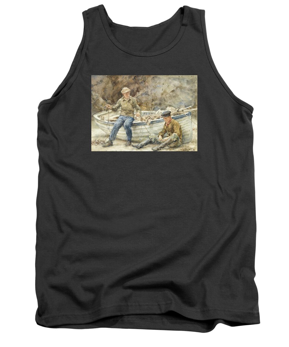 Bailing A Spiller Tank Top featuring the painting Bailing A Spiller by Henry Scott Tuke
