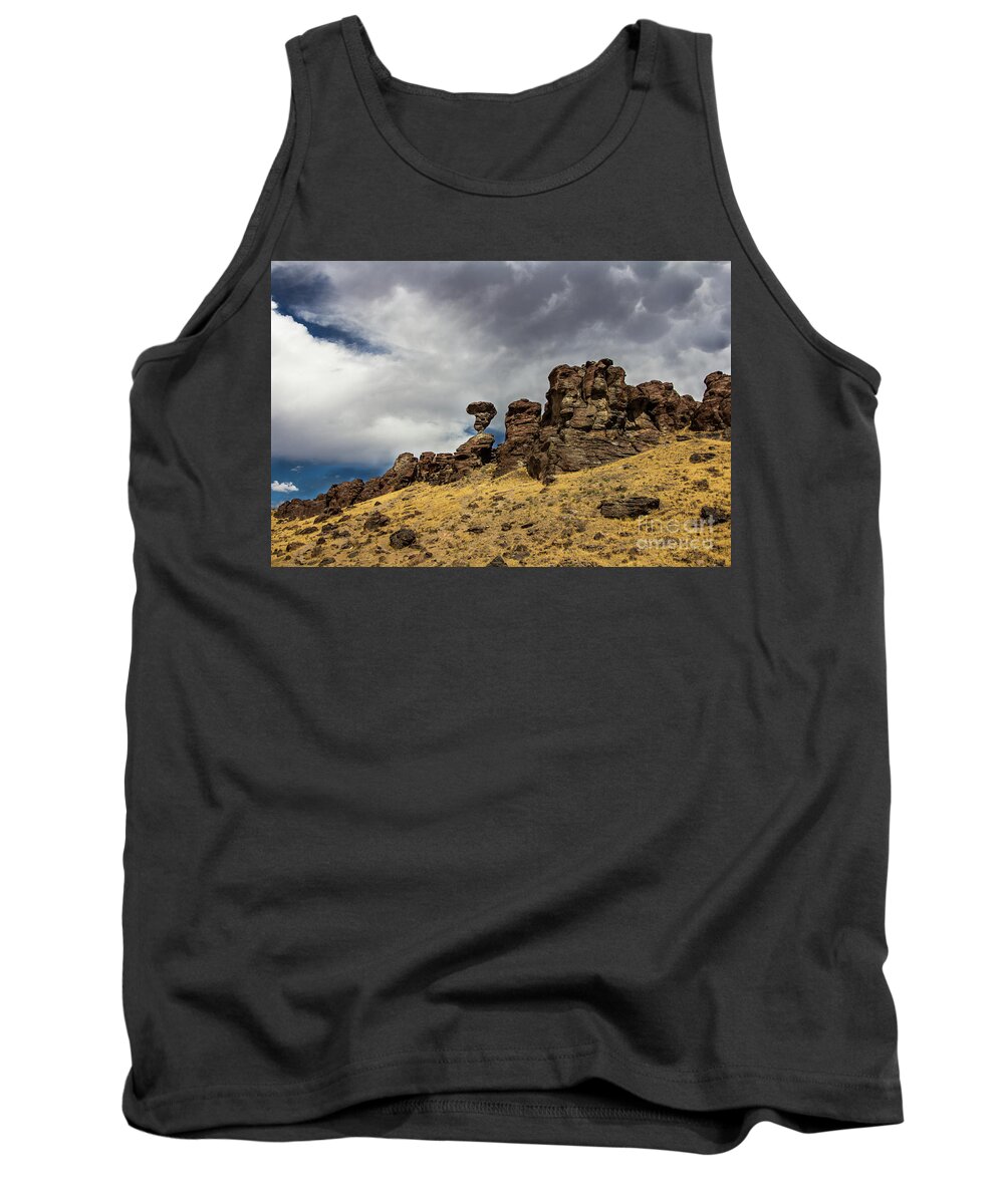 Castleford Tank Top featuring the photograph Balanced Rock Adventure Photography by Kaylyn Franks by Kaylyn Franks