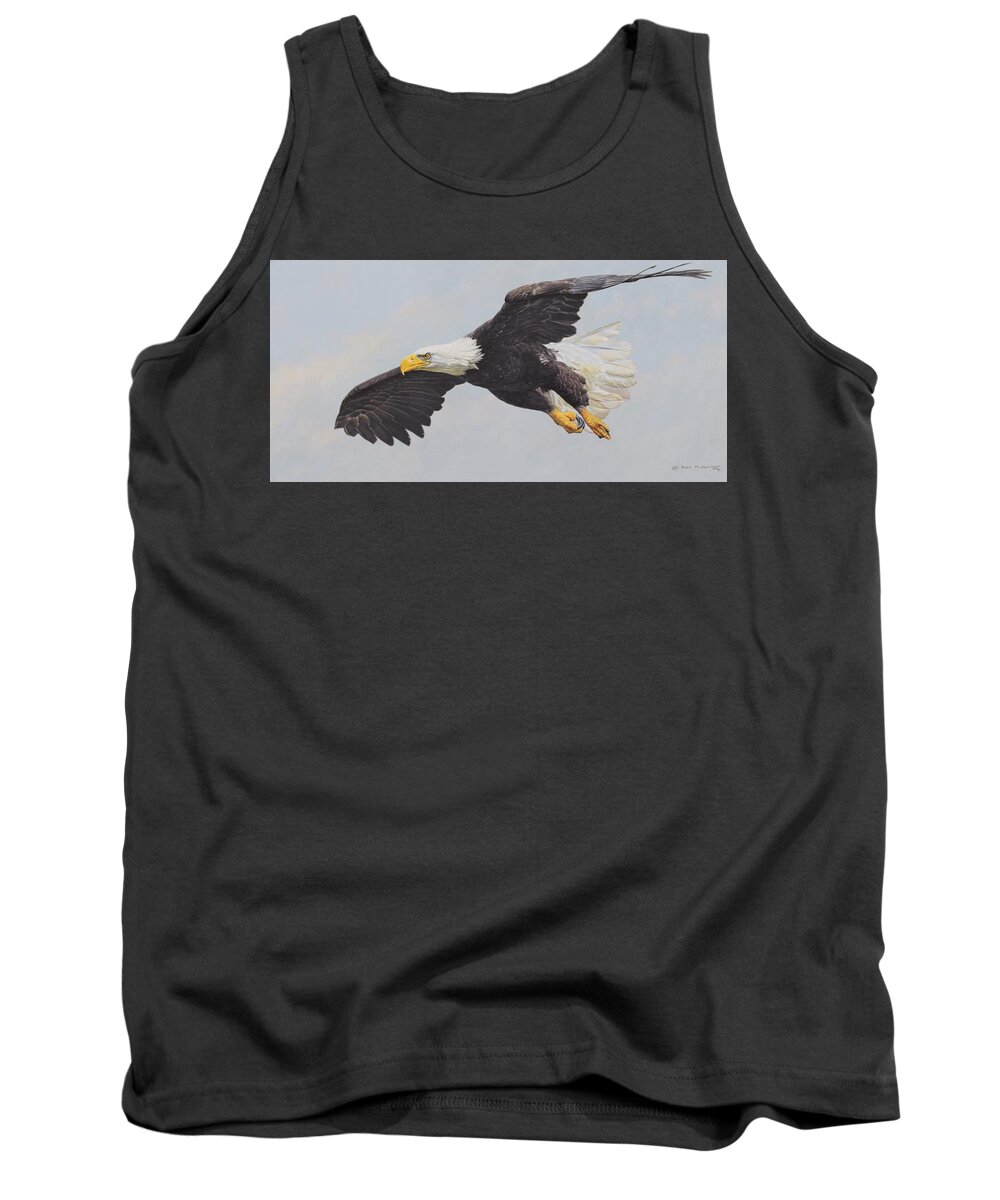 Wildlife Paintings Tank Top featuring the painting Bald Eagle by Alan M Hunt