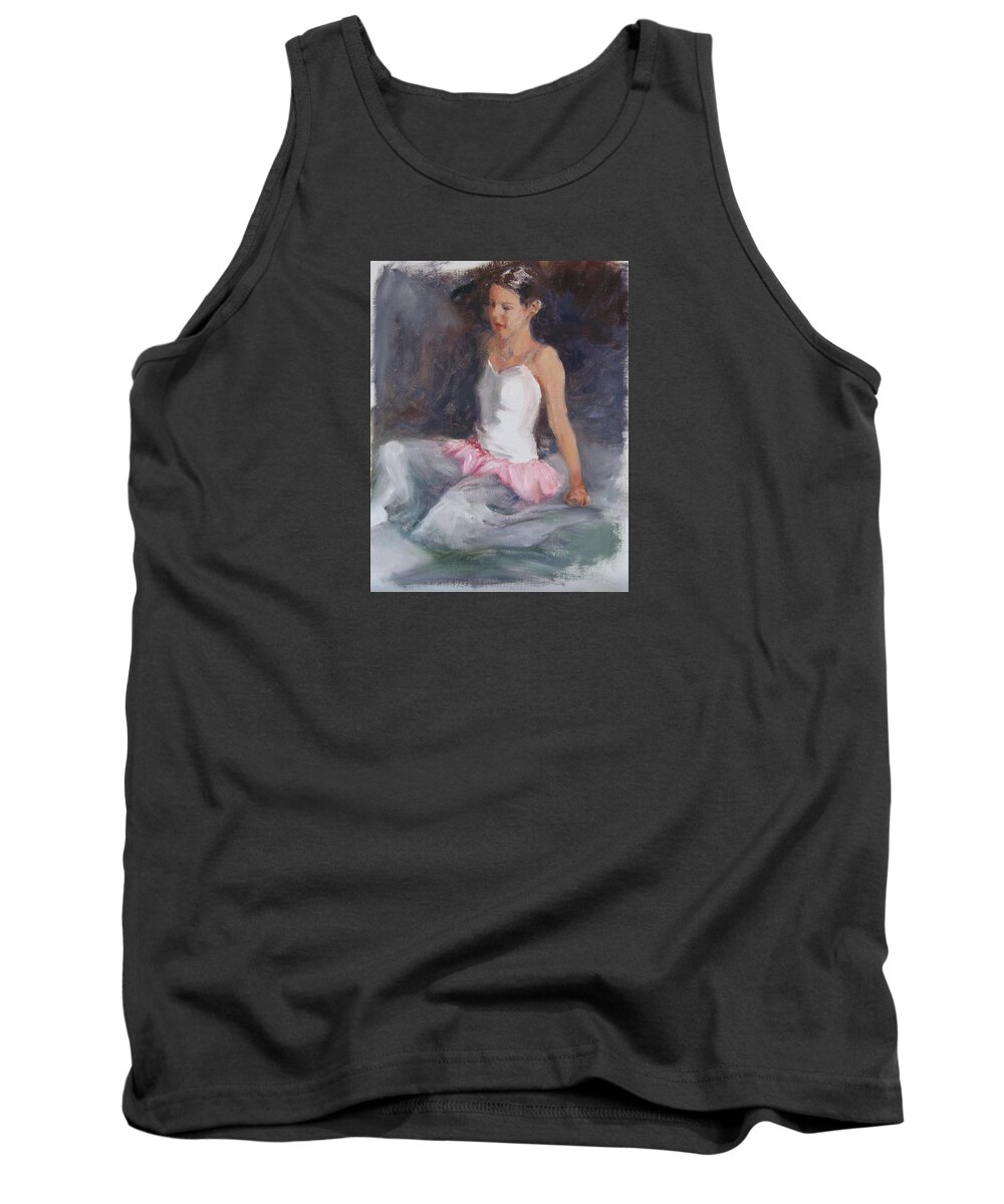 Ballerina Tank Top featuring the painting Ballerina at Rest by Connie Schaertl