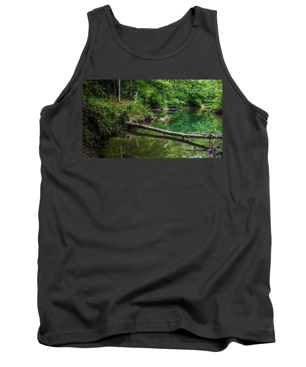 Lilly Tank Top featuring the photograph Bankhead Blue Hole Reflections by James-Allen