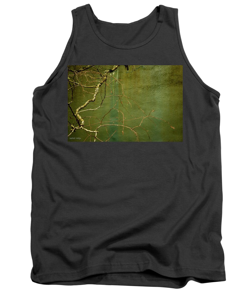 Wall Tank Top featuring the photograph Bare Branch and Wall by Aashish Vaidya