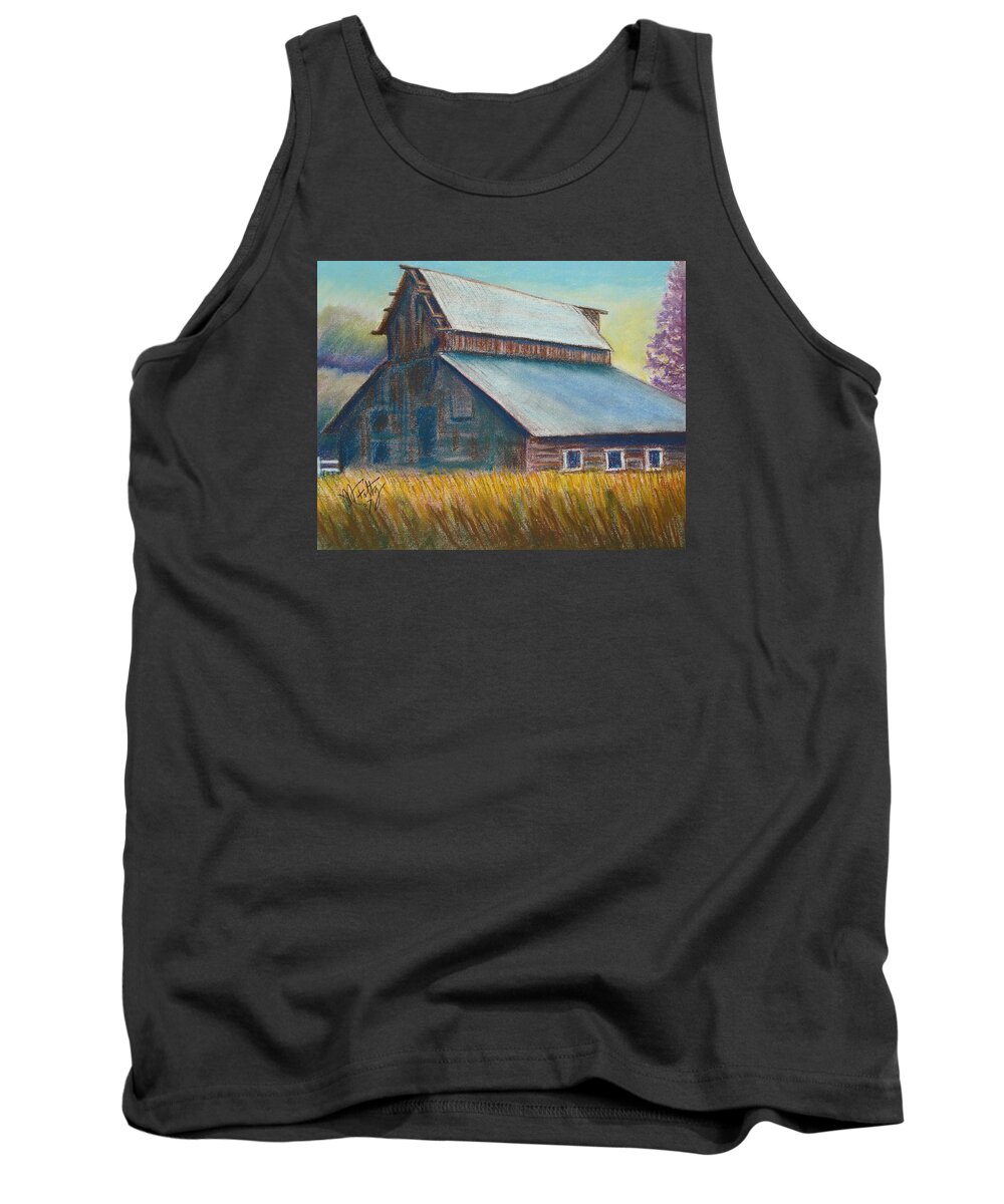 Pastel Art Tank Top featuring the pastel Barn by Michael Foltz