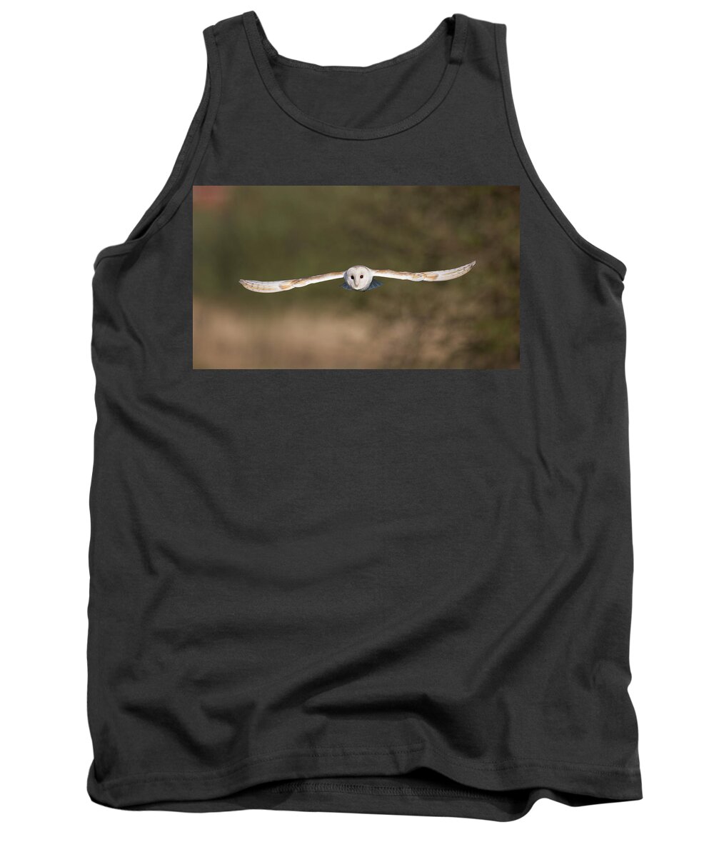 Barn Owl Tank Top featuring the photograph Barn Owl Wingspan by Pete Walkden