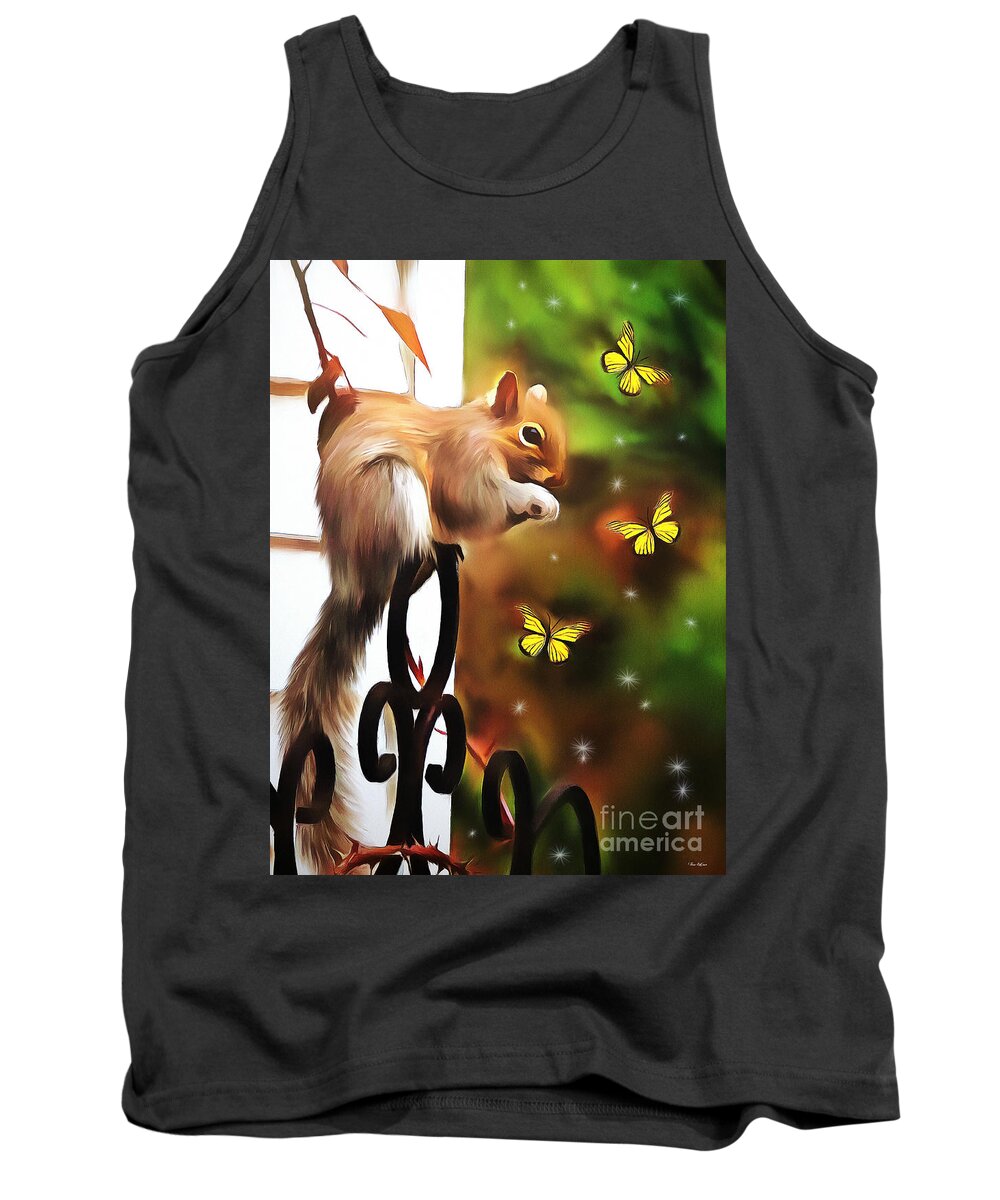 Butterfly Tank Top featuring the digital art Bashful by Tina LeCour
