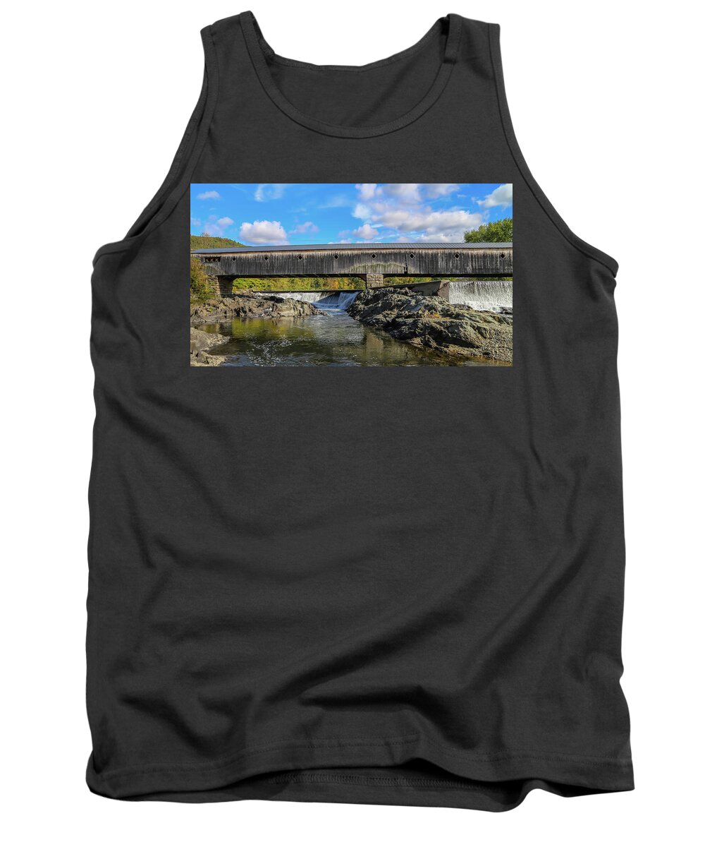 Bridge Tank Top featuring the photograph Bath Haverhill Covered Bridge by Kevin Craft
