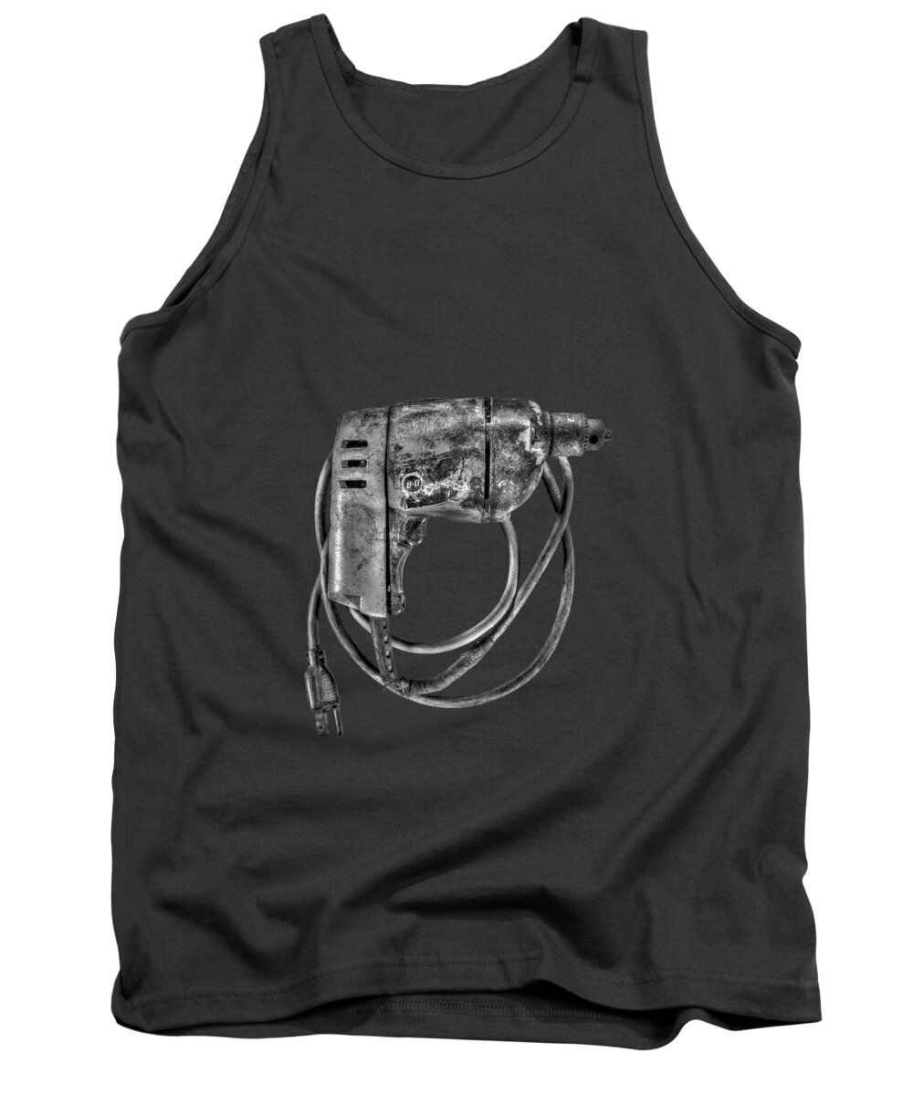 Antique Tank Top featuring the photograph BD Drill Motor BW by YoPedro