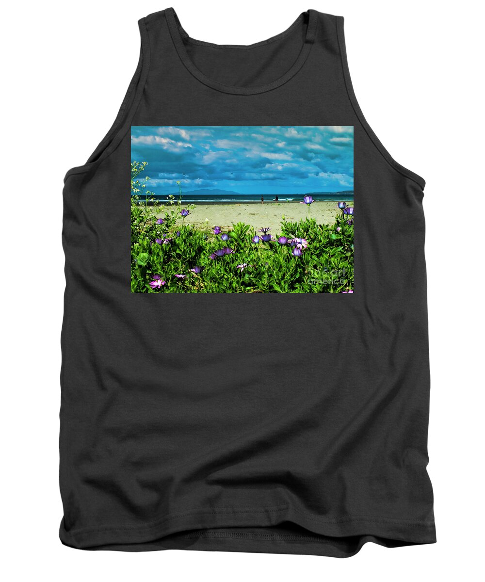 Orewa Tank Top featuring the photograph Beach Daisies by Karen Lewis