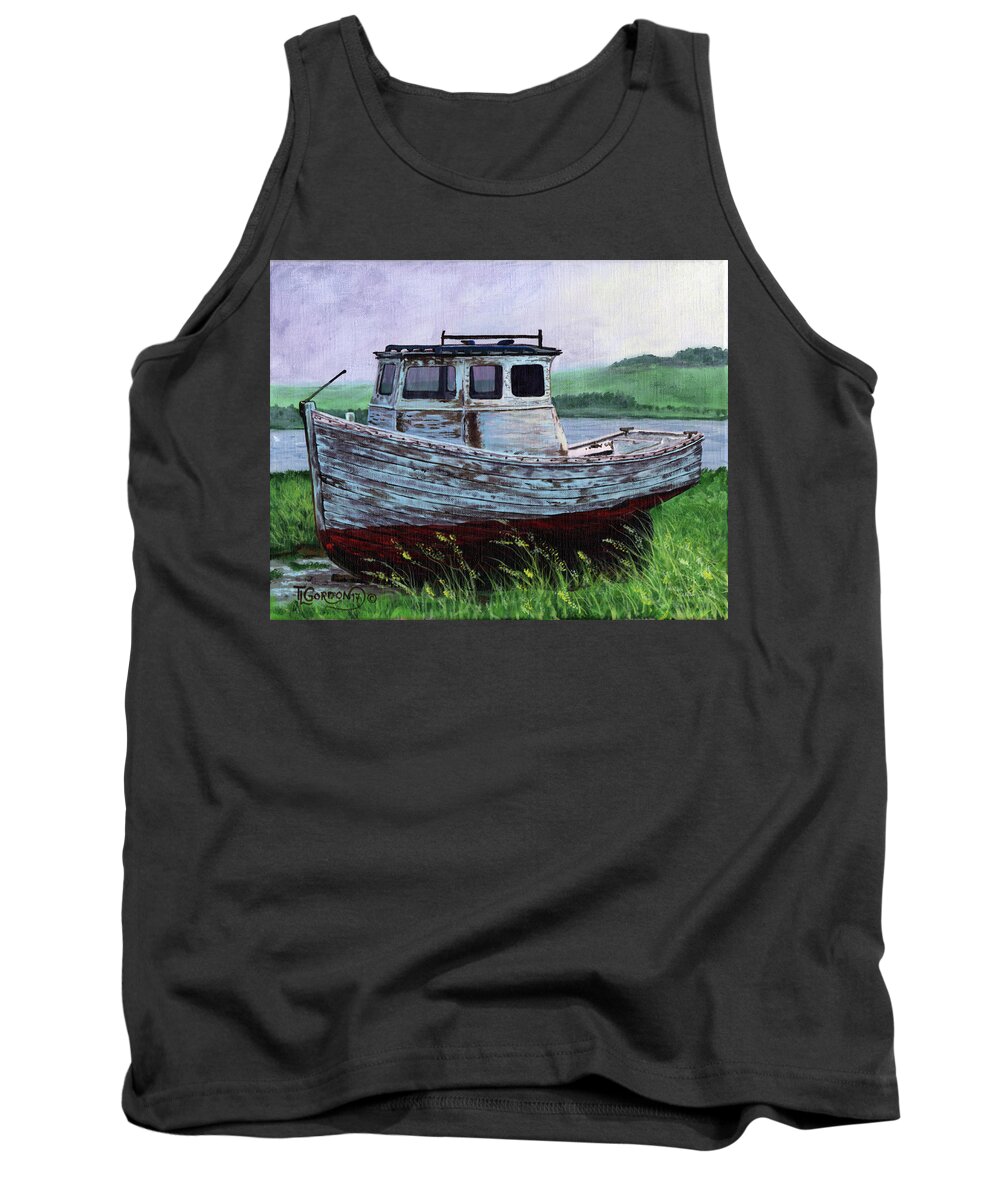 Tim Tank Top featuring the painting Beached at Bay of Ayre by Timithy L Gordon