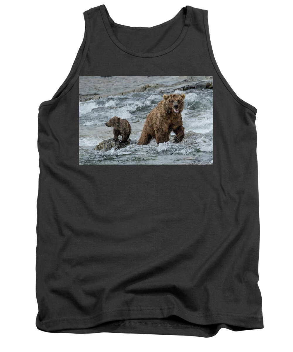 Alaska Tank Top featuring the photograph Bears Being Watchful by Cheryl Strahl