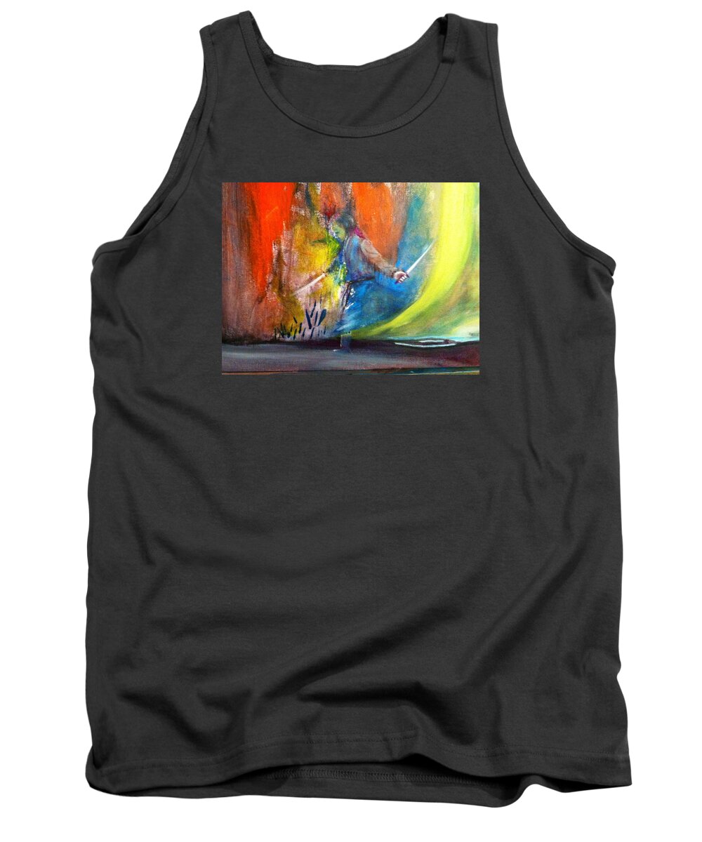 Samurai Tank Top featuring the painting Before the Duel by Kicking Bear Productions