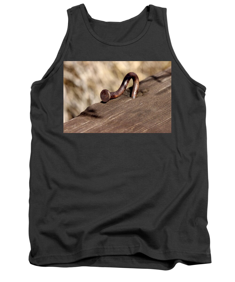 James Smullins Tank Top featuring the photograph Bent nail by James Smullins