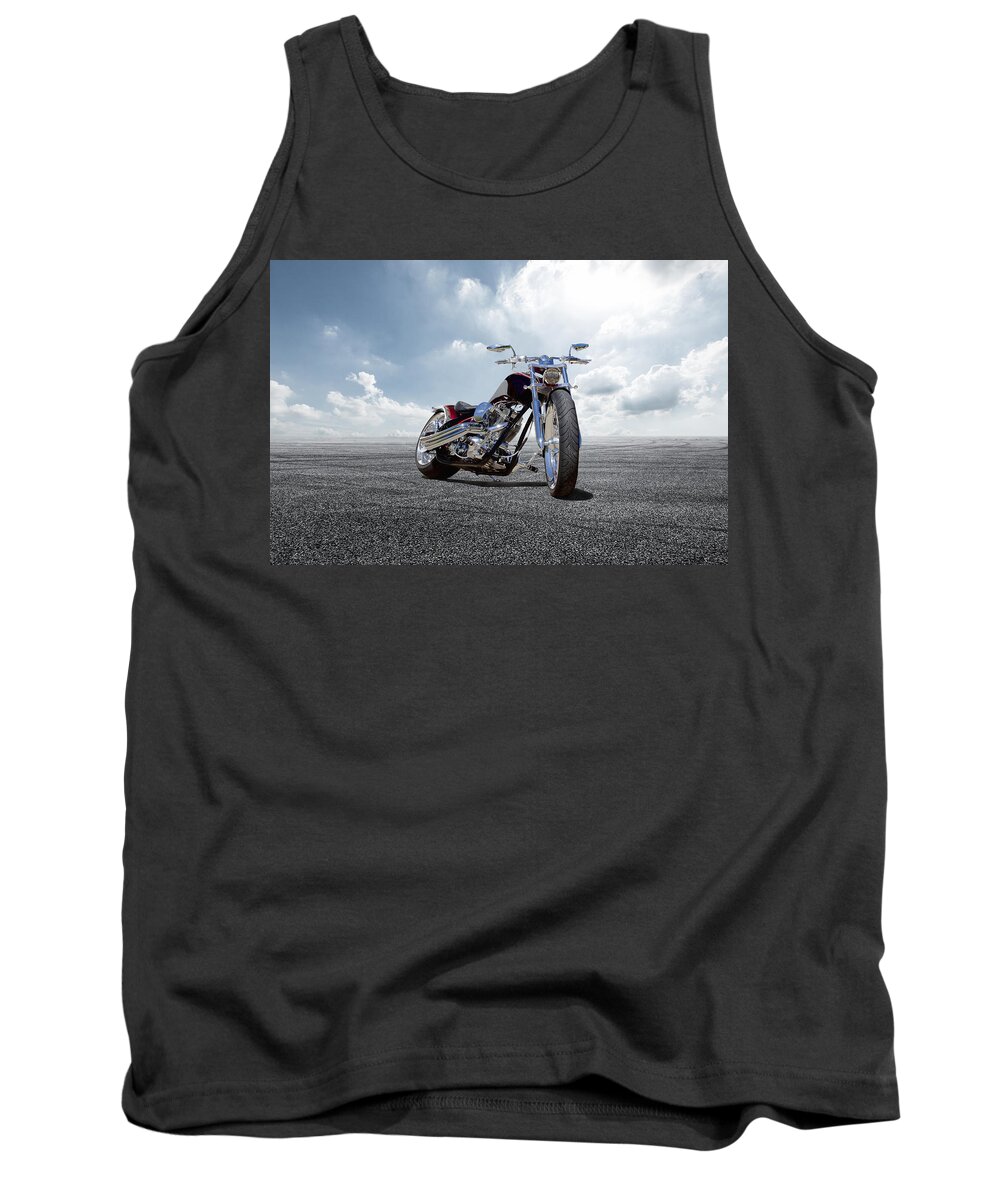 Motorcycle Tank Top featuring the photograph Big Dog Pitbull by Peter Chilelli