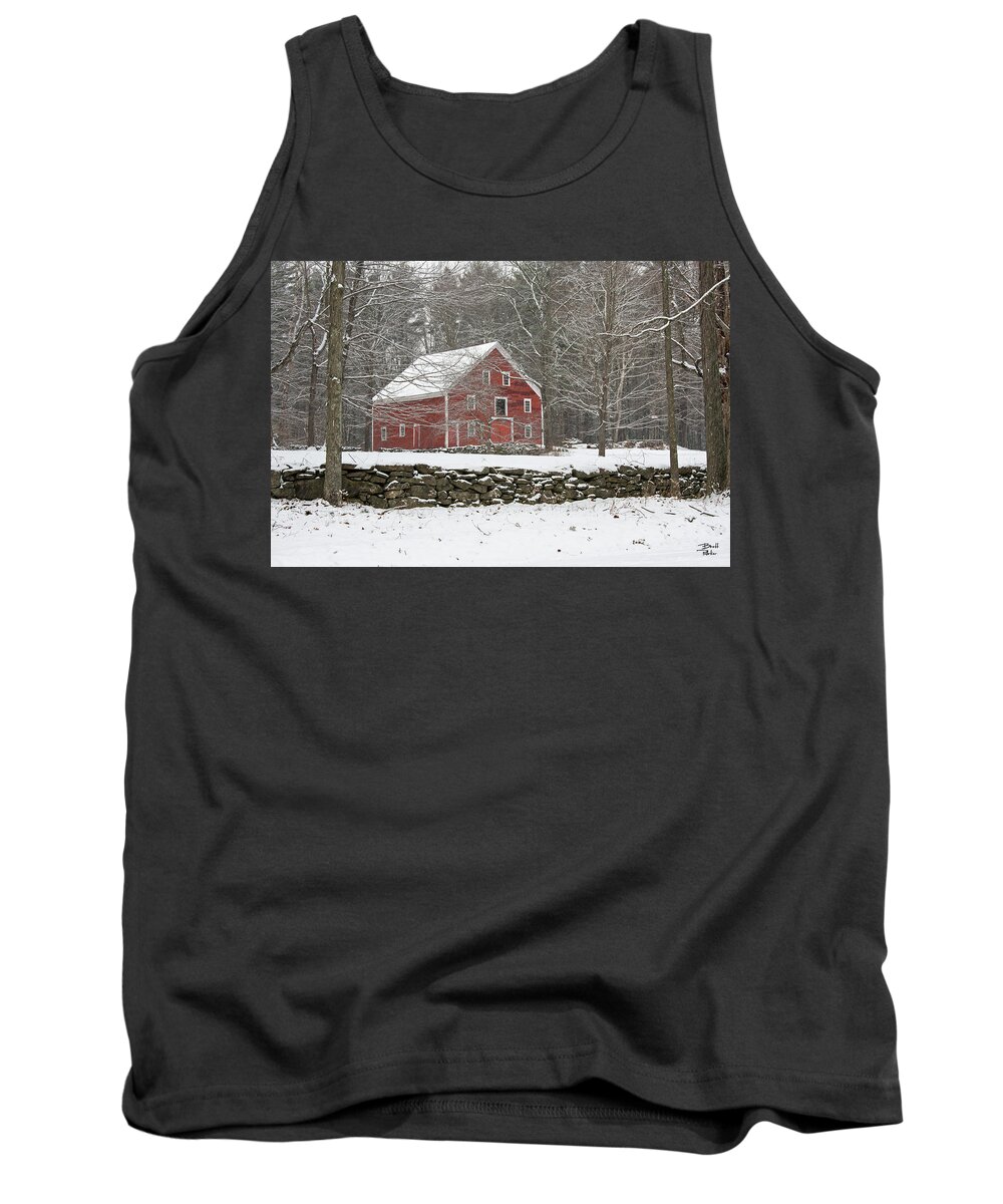 Garage Tank Top featuring the photograph Big Red Barn by Brett Pelletier