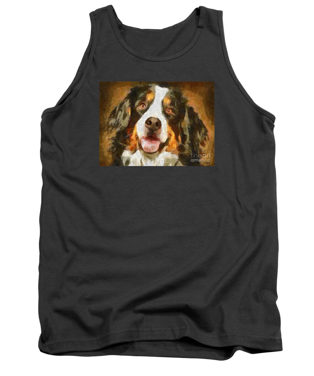 Portraits Tank Top featuring the painting Bimbo - Bernese mountain dog by Dragica Micki Fortuna