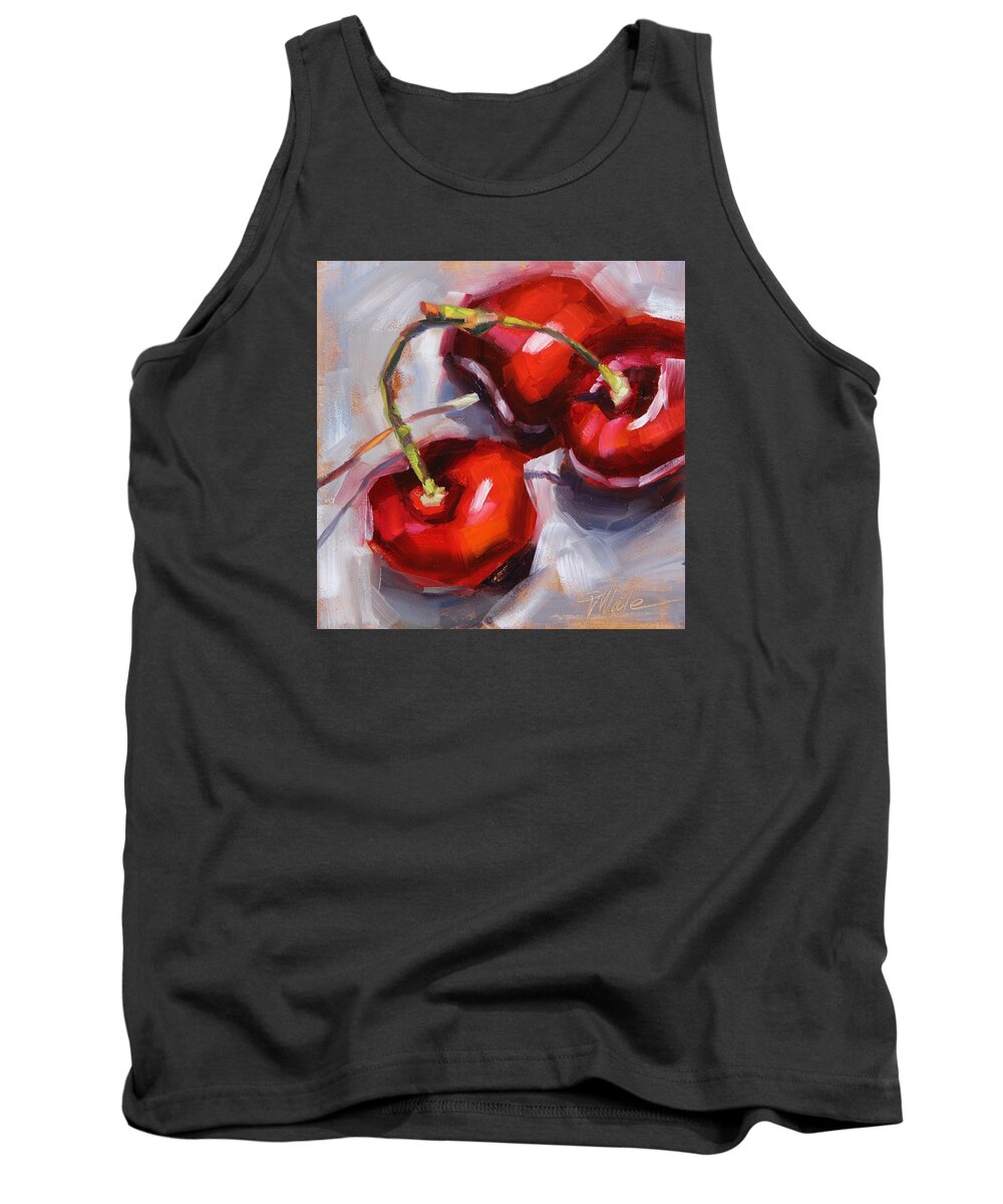 Bing Tank Top featuring the painting Bing Cherries by Tracy Male