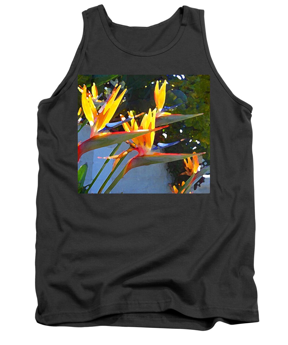 Abstract Tank Top featuring the painting Bird of Paradise Backlit by Sun by Amy Vangsgard
