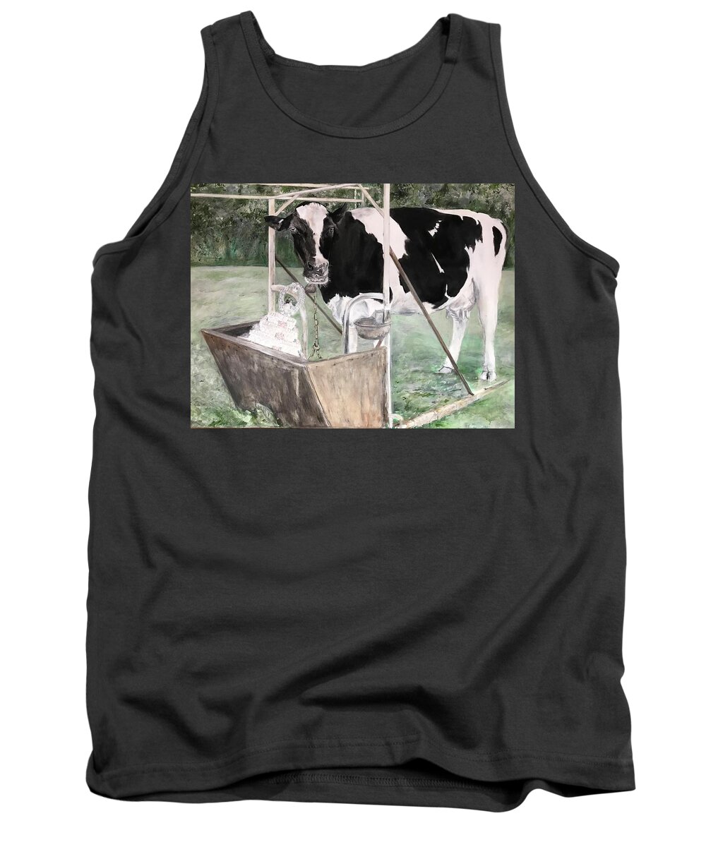 Feminist Tank Top featuring the painting Bitter Milk by Leah Tomaino