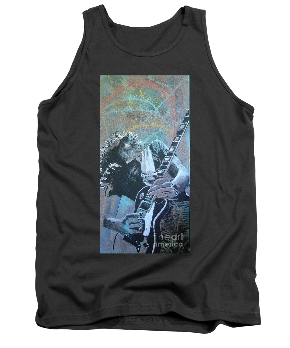 Jimmy Page Tank Top featuring the painting Black Beauty by Stuart Engel