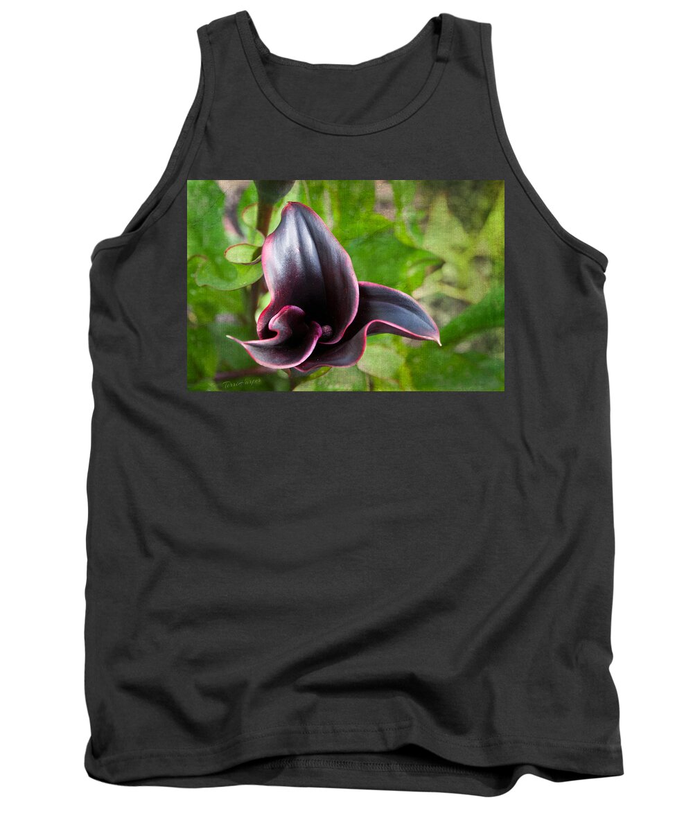 Black Calla Lily Tank Top featuring the photograph Black Beauty by Terri Harper
