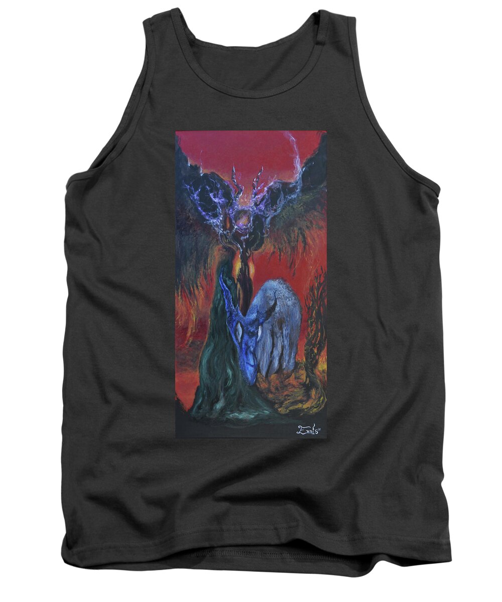 Ennis Tank Top featuring the painting Blackberry Thorn Psychosis by Christophe Ennis