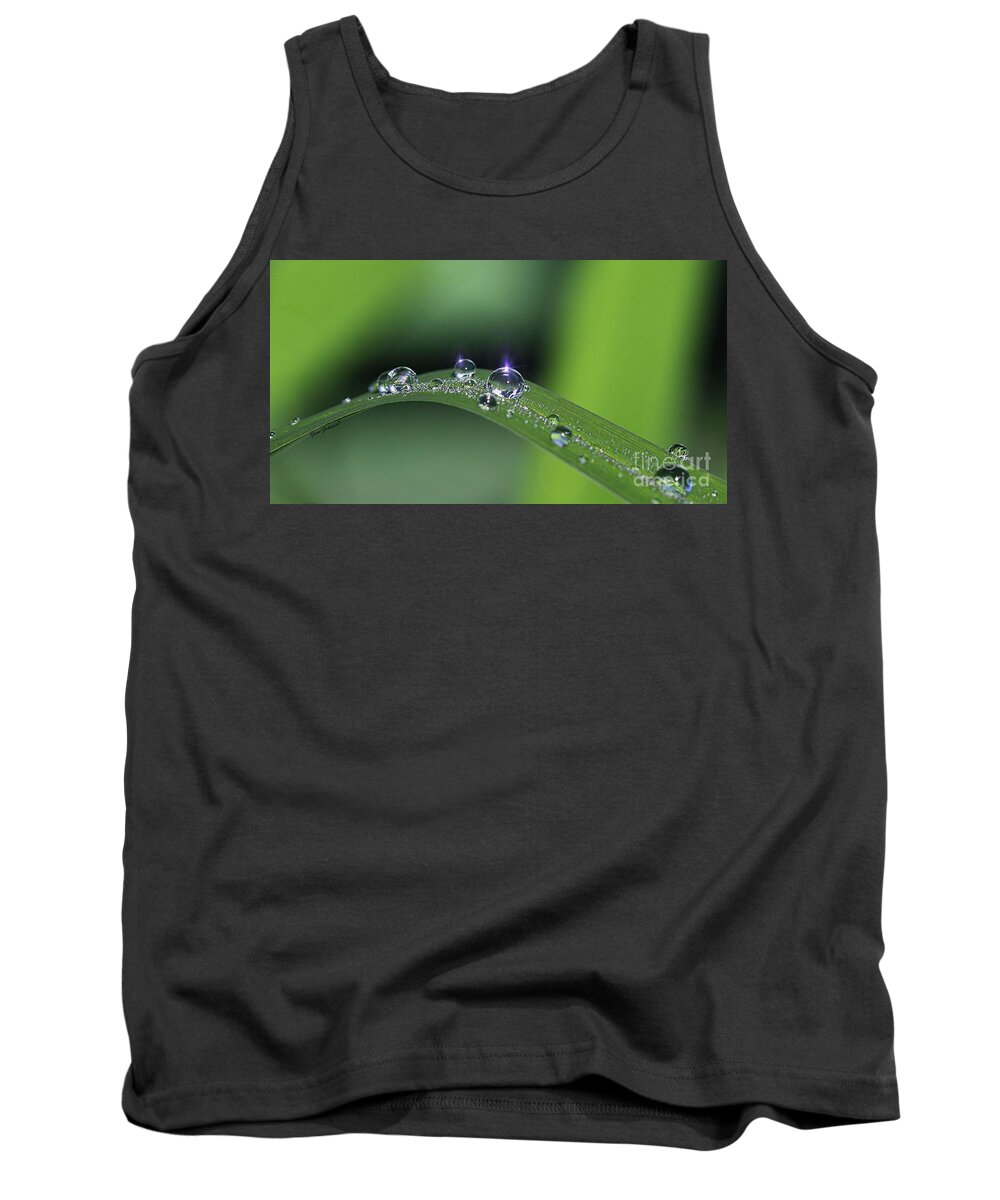 Droplets Tank Top featuring the photograph Blue light on the Droplets by Yumi Johnson