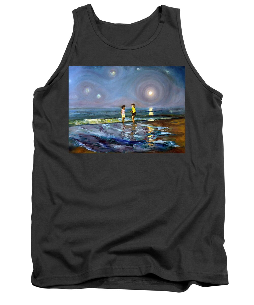 The Artist Josef Tank Top featuring the painting Blue Moon by Josef Kelly
