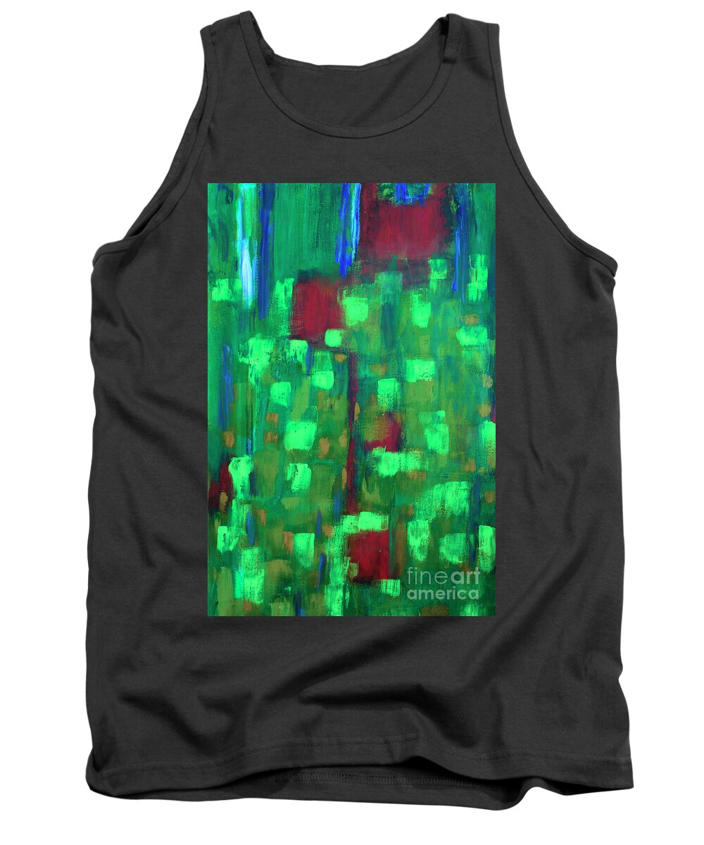 Abstract Tank Top featuring the painting Blue Note by Catalina Walker