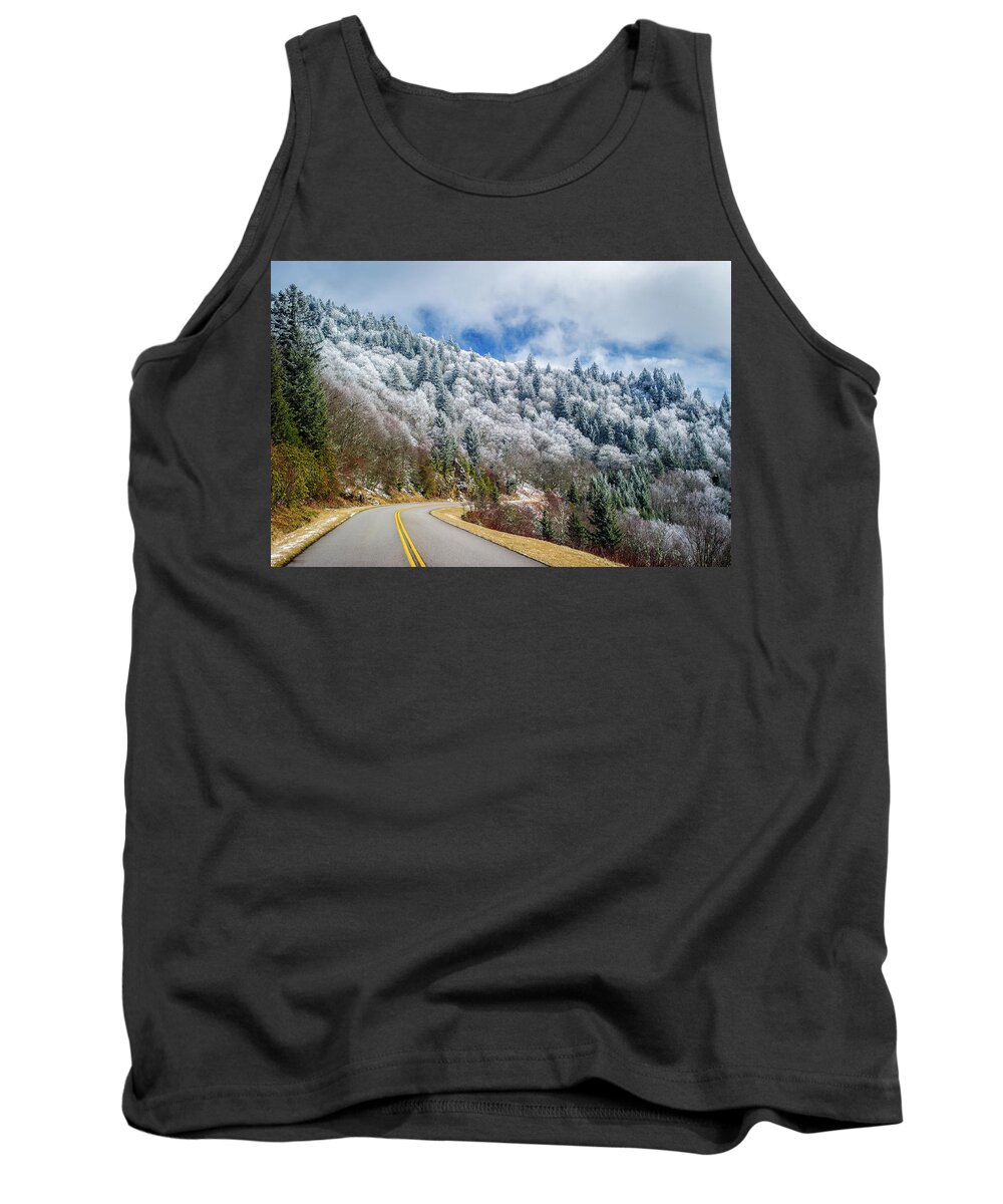 Ice Tank Top featuring the photograph Blue Ridge Parkway NC Icing On Top by Robert Stephens