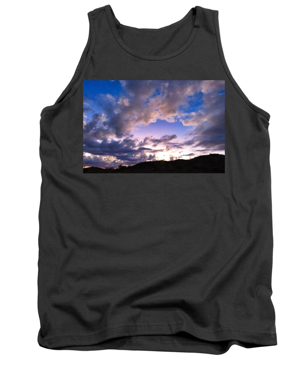 Arizona Tank Top featuring the photograph Blue Sunset by Judy Kennedy