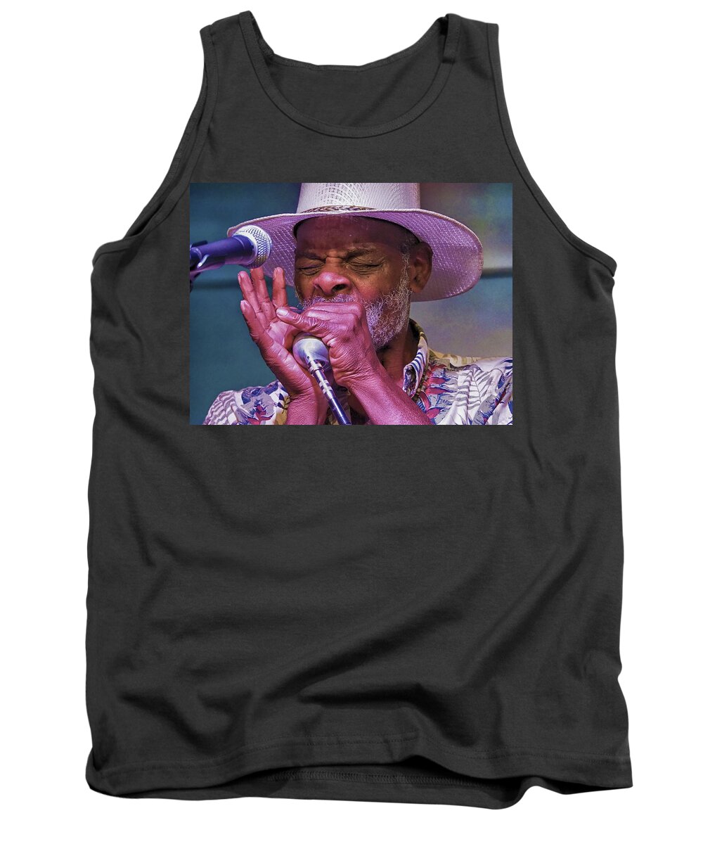 Blues Tank Top featuring the photograph Blues Harp by C H Apperson