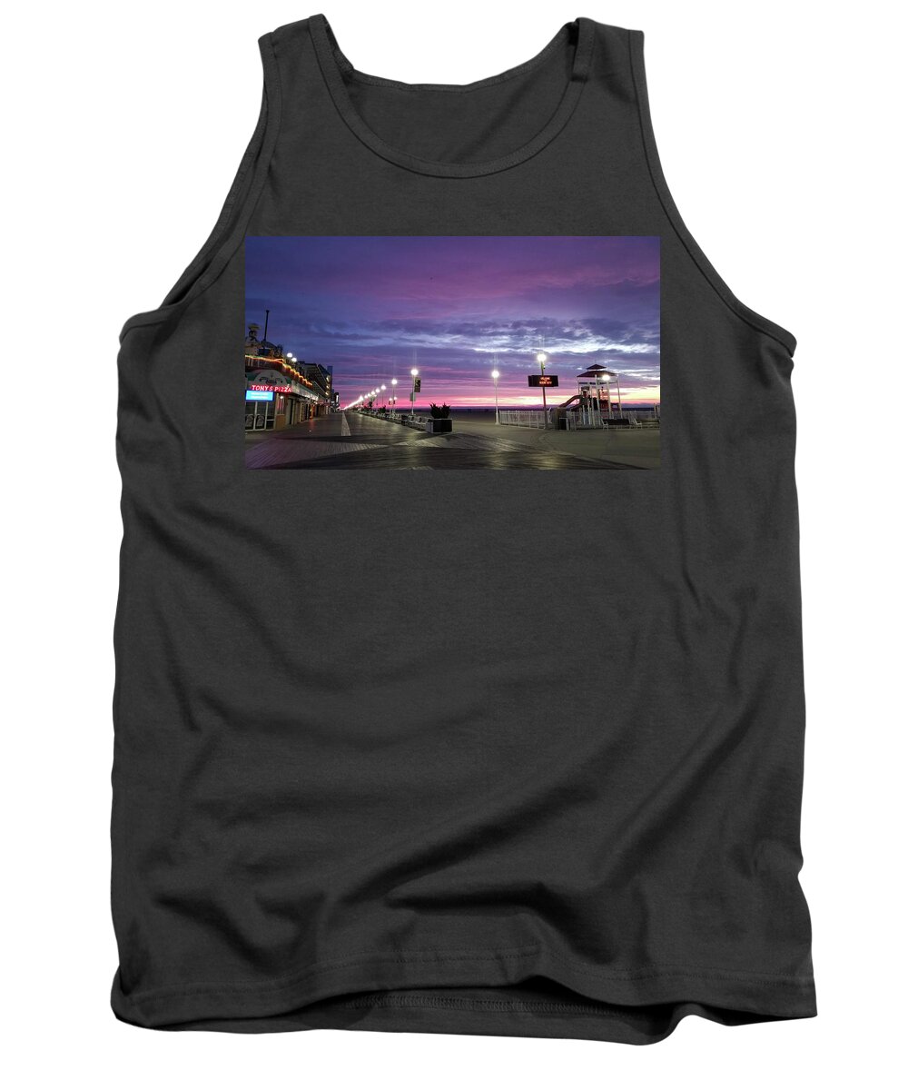 Ocean City Tank Top featuring the photograph Boards Under Colorful Skies by Robert Banach