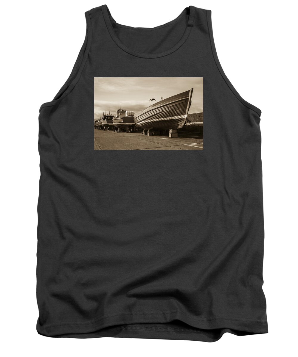 Boat Tank Top featuring the photograph Boats hauled out for winter. by John Paul Cullen