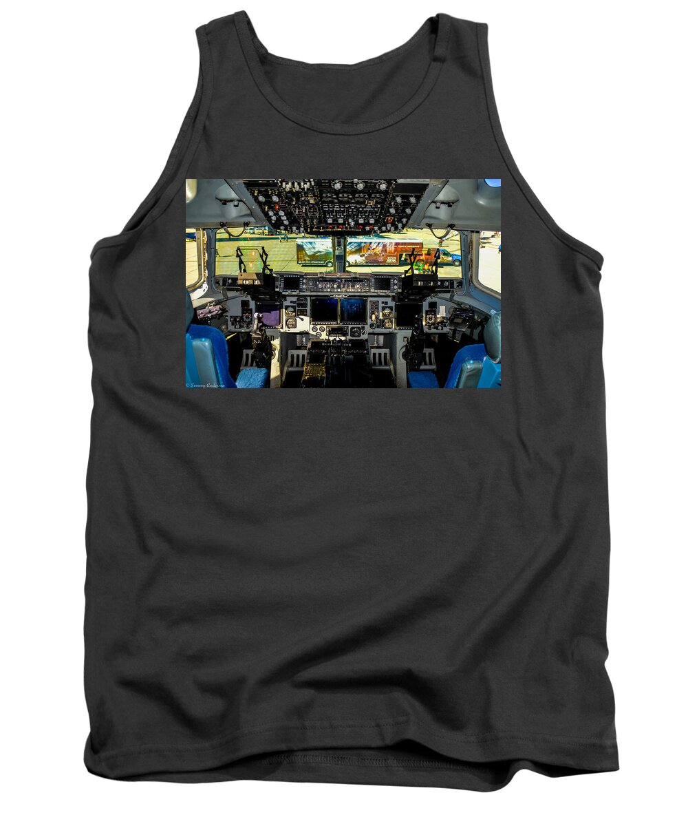 Calfiornia Tank Top featuring the photograph Boeing C-17 Globemaster III Cockpit by Tommy Anderson
