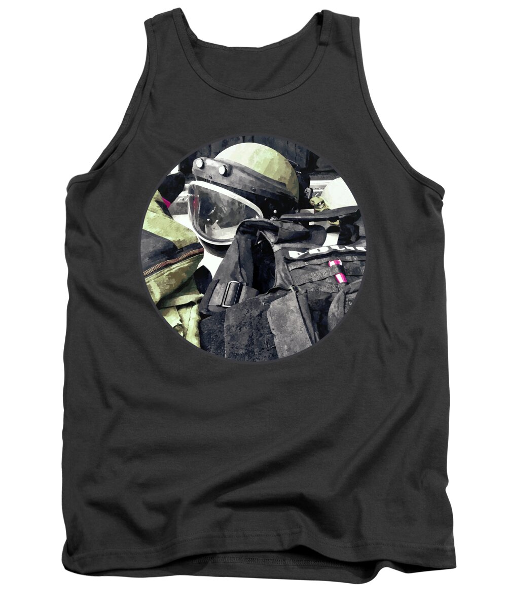 Police Tank Top featuring the photograph Bomb Squad Uniform by Susan Savad