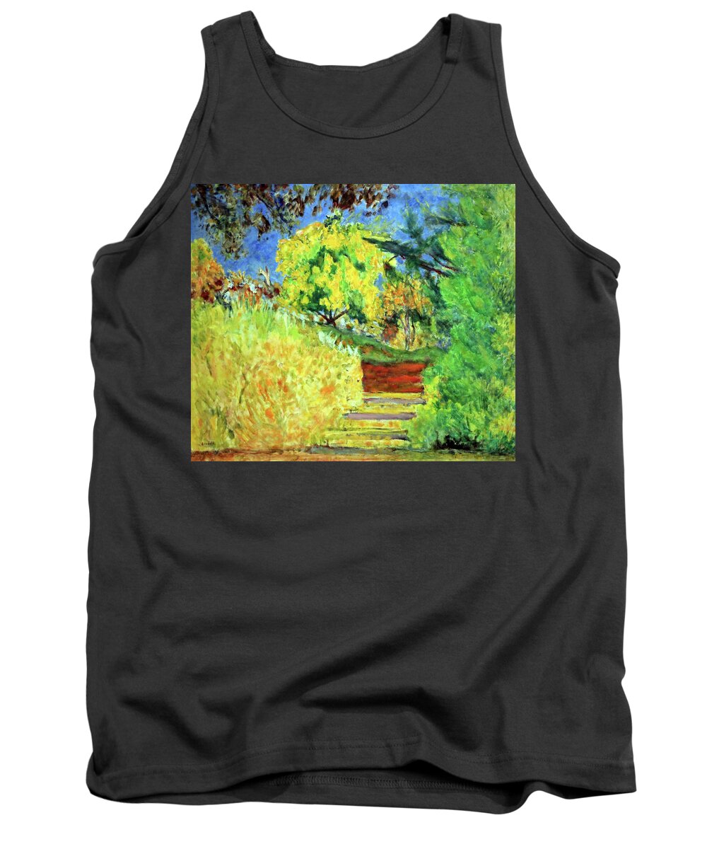 Stairs Tank Top featuring the photograph Bonnard's Stairs In The Artist's Garden by Cora Wandel